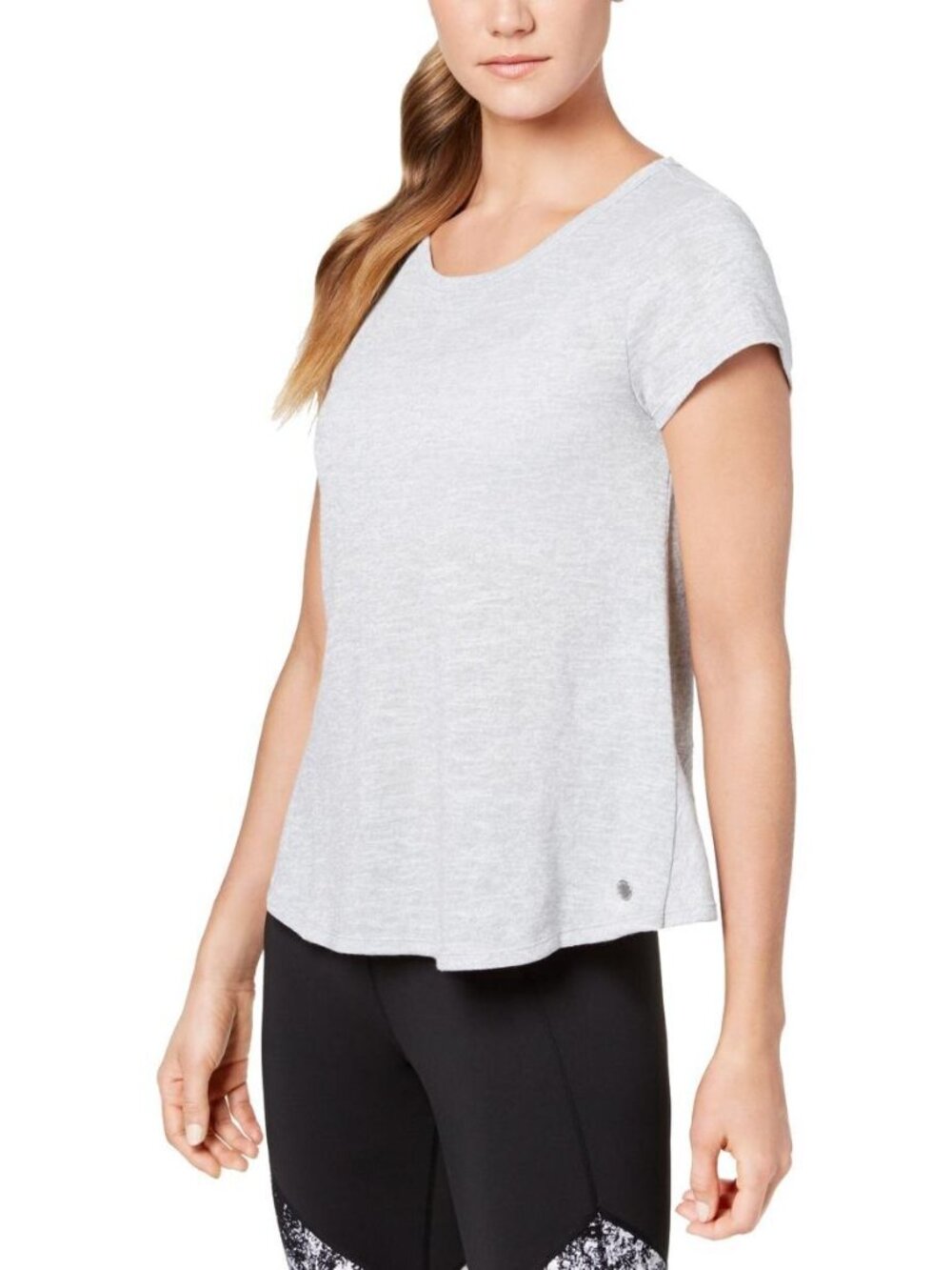 Calvin Klein Womens Activewear Performance Overlapping Back T-Shirt